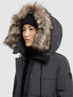 Khujo Wintermantels Wintermantel LOLL Dames Antraciet -Khujo 1437b11993a88699fe760d10bbd6b99a