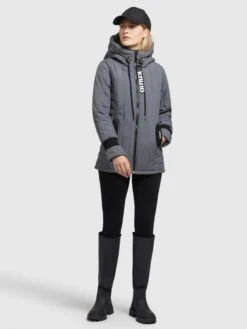Khujo Winterjassen Winterjas Tweety Dames Grijs -Khujo 2108d956348290d026d44d4986d42e1a