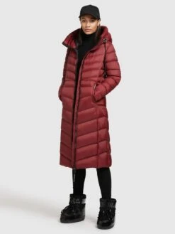 Khujo Winterjassen Winterjas Ingram Shine Dames Donkerrood -Khujo 28e1ec14cccf2a5f96cbe84f9090e0e0