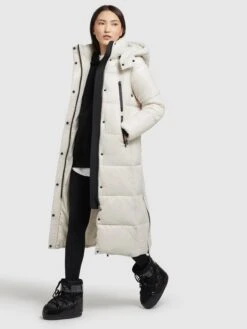 Khujo Wintermantels Wintermantel Melona Dames Parelwit -Khujo 2fcb37316f9ecb20acce3fa268f49e19