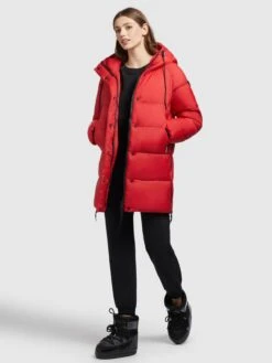 Khujo Winterjassen Winterjas Franee Dames Rood -Khujo 47300921af6e7ca6dca5516708909cc0