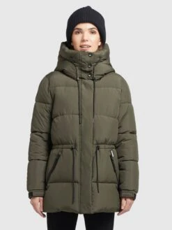 Khujo Winterjassen Winterjas Leviani Dames Donkergroen -Khujo 4b0dd66b668193d5aef34246277aaffb