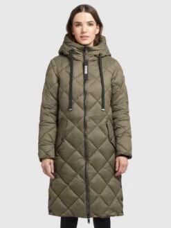 Khujo Wintermantels Wintermantel LENNJA Dames Kaki -Khujo 54384a315ffe9318250aaec2186ba274
