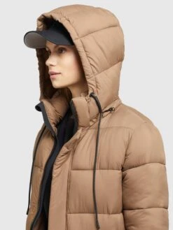 Khujo Wintermantels Wintermantel Julina Dames Lichtbruin -Khujo 58b447d52e7107712098cd6f3432f7b3