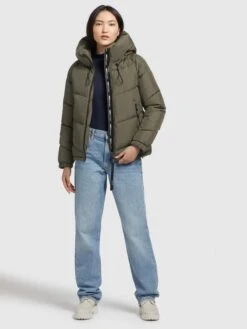 Khujo Winterjassen Winterjas Esila Dames Kaki -Khujo 5bff01d3346dbc20c68791d5178d178a