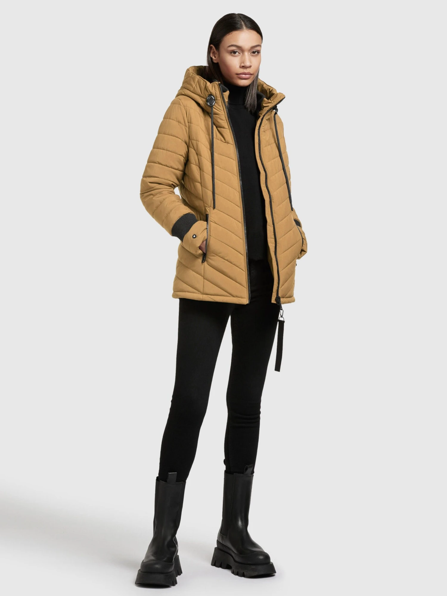 Khujo Winterjassen Winterjas Dames Camel 5 Khujo Winterjassen Winterjas Dames Camel - Afbeelding 3