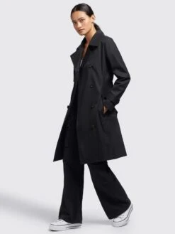 Khujo Trenchcoats Tussenmantel Sarina Dames Zwart -Khujo 77807bdd7b6ce7b6b4116f3ed37da47b
