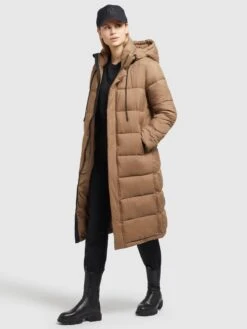 Khujo Wintermantels Wintermantel Julina Dames Lichtbruin -Khujo 999d073715cd7217fecac57c7e9c5865