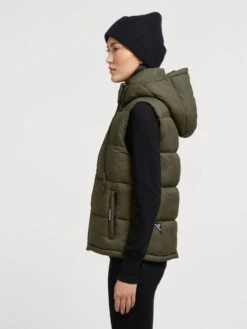 Khujo Bodywarmers Bodywarmer Eden Dames Kaki -Khujo a31c2ffd6d712dabbcffe8c55149fc74