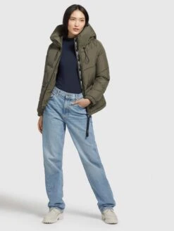 Khujo Winterjassen Winterjas Esila Dames Kaki -Khujo ac21cca73b786338dd8995fdfb079e48