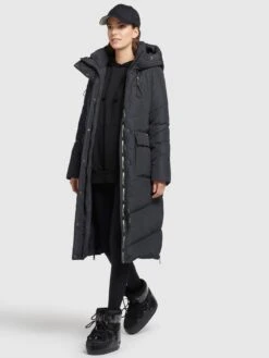 Khujo Wintermantels Wintermantel Elvita Dames Donkerblauw -Khujo b6305bead254ce002fd739ecb1ad4095