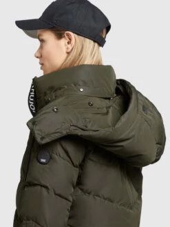 Khujo Wintermantels Wintermantel Huba Dames Donkergroen -Khujo b6b3201a63a93cafaeba05d56b966e9a