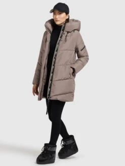 Khujo Winterjassen Winterjas Jordis 4 Dames Taupe -Khujo d0e47a8f6004130883fab70de3afd4bd