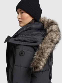 Khujo Wintermantels Wintermantel LOLL Dames Antraciet -Khujo dbafb3daa4ef3746d0df594ee5610b65