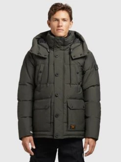 Khujo Winterjassen Winterjas Primero Heren Kaki -Khujo f04652934c476b885099a9f7f995ad55