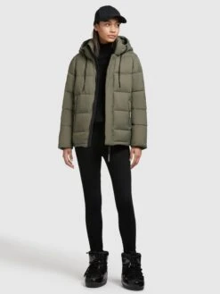 Khujo Winterjassen Winterjas Evona Dames Kaki -Khujo f492f81aeca596f08d97909af7219bf5
