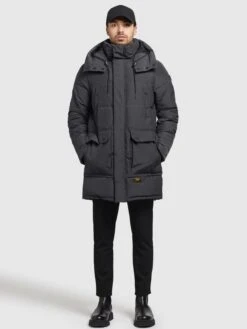 Khujo Winterjassen Winterjas Vivas Heren Donkergrijs -Khujo f74d807cefd61e147f4eff362a617399
